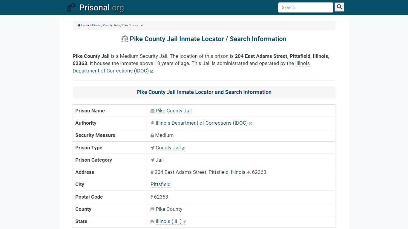 Pike County Jail-Inmate Locator/Search Info, Phone, Fax, Email ...